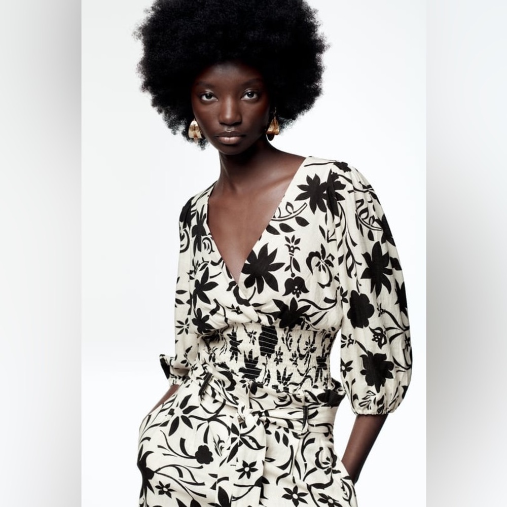 NWT Zara Floral Print Top - Picture 6 of 9